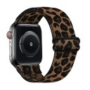 Correa de nylon elástico con estampado de leopardo de 42 44 45 49 mm para Apple Watch series 1–10 SE SE2 Ultra Correa ajustable con hebilla deslizante 1