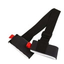 Correa de nylon para esquís 116 x 3,7 cm Correa de hombro ajustable con asa y velcro Soporte negro para bastones de esquí y esquís 3