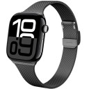Correa milanesa de 46 mm para Apple Watch Series 10 y 11 Correa de metal con hebilla fija para ajustar y abrochar Diseño elegante 4
