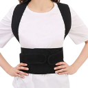 Corrector de postura negro ajustable con correas transpirables para hombros y lumbares. Alivio del dolor de espalda. Faja lumbar para uso diario. 2