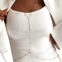 Corrente de corpo com ligação pescoço–cintura 91 + 9 cm e 71 + 9 cm Joia de barriga sexy com contas para biquínis Acessório de verão 9