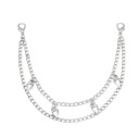 Corrente decorativa dupla para mala com pendentes cónicos Liga metálica Corrente decorativa prateada para mala alça curta de substituição 1