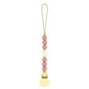 Corrente para chuchão para bebés Ajustável com contas de silicone 21 cm Clip para carrinho Silicone alimentar e aço inoxidável 15