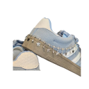 Corrente para sapatos com borboletas corrente decorativa metálica com suspensão para atacadores cor prateada decoração para ténis e calçado casual 2
