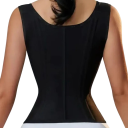 Corsé de doble compresión para mujer Ropa interior adelgazante debajo de los senos Cinturón de control de cintura y vientre Corsé negro 4