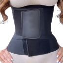 Corsé negro de mujer en Nylon y Poliéster con cierre de velcro, color sólido, faja moldeadora para estilizar la cintura 2