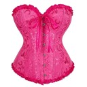 Corset Feminino em Poliéster e Spandex com Fecho Frontal e Pregas e Laço Detalhes Decorativos Top Elegante que Modela a Silhueta 8