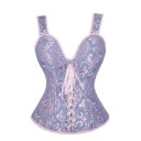 Corset Femme Uni Décolleté Rond Bretelles Nœud au Décolleté Signes Polyester Spandex Lingerie Élégante 3