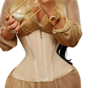 Corset modelador feminino liso com fecho à frente em ganchos e zip Nylon Latex Modelador de cintura Lingerie elegante 6