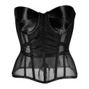 Corset pentru femei fără bretele Semi-transparent Lucios Decolteu în O Șnurare la spate Poliester Spandex Top elegant 1