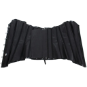 Corset sans manches pour femmes noir brillant décolleté en O fermeture à crochets devant polyester spandex top élégant 5