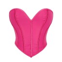 Corset sans manches pour femmes Uni Décolleté en V Lacets au dos Polyester Haut ajusté élégant 11