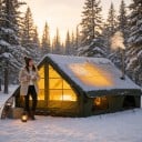Cort mare gonflabil pentru camping în formă de căsuță 400 x 210 x 300 cm cu pompă și geantă de transport Verde pentru camping și excursii în natură 6