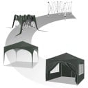 Cort pliabil pentru petreceri cu 4 pereți laterali, înălțime ajustabilă, dimensiune 3 x 3 m din țesătură Oxford 210D, rezistent la apă, pentru grădină, camping și picnic 5