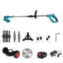 Cortacésped de jardín inalámbrico 1500W Longitud ajustable 100–135 cm 12000 rpm 6 cuchillas Cabezal inclinable 90° Cortacésped inalámbrico 2