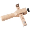 Cortador de tiras de couro ajustável 18 x 16,5 x 3 cm em madeira natural com lâminas para cortar couro e tiras de couro 2