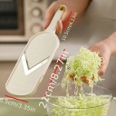 Cortador de verduras manual y rallador de col 21 × 8,5 cm ayudante de cocina plástico blanco para cortar finamente verduras 2