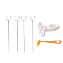 Cortador espiral para fazer chips de batata Espetos grelhados de batata Cortador de espirais de batata Agulhas com cortador para batatas torcidas 4 1