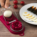 Cortador multifuncional de ovos em aço inoxidável e plástico 20 x 9 cm Cortador em fatias e gomos Acessório de cozinha para ovos, cogumelos 6