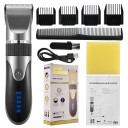 Cortadora de pelo eléctrica inalámbrica para hombres con cabezales reemplazables Cortadora de pelo con cuchilla de cerámica Cuchilla ajustable para diferentes longitudes de corte Cortadora de pelo con accesorios reemplazables e indicador LED de batería 8