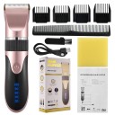 Cortadora de pelo eléctrica inalámbrica para hombres con cabezales reemplazables Cortadora de pelo con cuchilla de cerámica Cuchilla ajustable para diferentes longitudes de corte Cortadora de pelo con accesorios reemplazables e indicador LED de batería 6