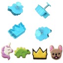 Cortadores de galletas de plástico con forma de animales, 4 unidades 1
