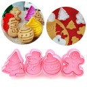 Cortadores de galletas de plástico para Navidad - 4 piezas 1