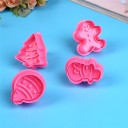 Cortadores de galletas de plástico para Navidad - 4 piezas 3