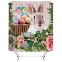 Cortina de ducha con forma de conejito de Pascua 1