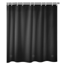 Cortina de ducha negra 180x180 cm Cortina de baño impermeable contra el moho Superficie ultra lisa Ganchos y ojales de plástico inoxidable 1