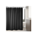 Cortina de ducha negra 180x180 cm Cortina de baño impermeable contra el moho Superficie ultra lisa Ganchos y ojales de plástico inoxidable 2