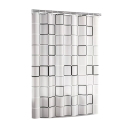 Cortina de Duche 180x180 cm Padrão Quadriculado Preto e Branco Cortina de Casa de Banho à Prova de Água Contra Bolor Superfície Ultra Lisa Ganchos 1