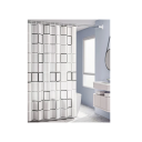 Cortina de Duche 180x180 cm Padrão Quadriculado Preto e Branco Cortina de Casa de Banho à Prova de Água Contra Bolor Superfície Ultra Lisa Ganchos 2