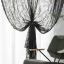 Cortina de encaje negra, fina, transparente, con estampado floral, cortina floral, decorativa, romántica, 100 x 200 cm 2