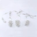 Cortina de luz LED Cadenas 3,5 m Lluvia de luces Alimentación 220 V Enchufe EU Cable transparente Luz blanca cálida Decoración de jardín para árbol 4