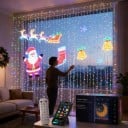 Cortina de luz LED inteligente 1 x 1 m 400 LED RGB Mensajes y animaciones GIF en la aplicación Modo musical USB Control remoto Interior y exterior 2