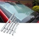 Cortina enrollable contra el sol para coche Cortina oscurecedora con estuche y ventosas Superficie plateada con patrón Rápido despliegue 7