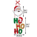 Cortina para porta 25,5 x 39,7 x 26,1 cm Decoração de Natal com motivo do Pai Natal Ornamento suspenso para a porta de entrada Decoração de Inverno 3