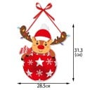 Cortină pentru uși 31,3 x 28,5 cm Decorațiune de Crăciun cu motiv de ren Ornament pentru ușa de intrare Decorațiune suspendată de iarnă 2