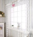 Cortina transparentă cu inimă Perdele cu franjuri inimă Perdele cu ciucuri transparentă Perdele pentru fete colorate Cortina elegantă din voal 200x100cm 3