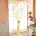 Cortina transparentă cu inimă Perdele cu franjuri inimă Perdele cu ciucuri transparentă Perdele pentru fete colorate Cortina elegantă din voal 200x100cm 9