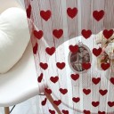 Cortina transparentă cu inimă Perdele cu franjuri inimă Perdele cu ciucuri transparentă Perdele pentru fete colorate Cortina elegantă din voal 200x100cm 4