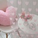 Cortina transparentă cu inimă Perdele cu franjuri inimă Perdele cu ciucuri transparentă Perdele pentru fete colorate Cortina elegantă 4