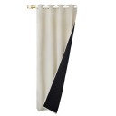 Cortinas acolchoadas 100% opacas Cortinas térmicas contra ruído Cortinas pesadas de inverno com anéis de suspensão Cortina isolante de duas camadas 132 x 213 cm 9