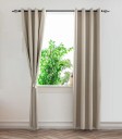 Cortinas opacas com revestimento em TPU preto na parte de trás Cortina opaca com ilhós Cortinas com propriedades de isolamento térmico Cortina elegante opaca 132 x 241 cm 8