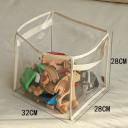 Coș de depozitare transparent pentru jucării pentru copii 32 x 28 x 28 cm Organizator pliabil din PVC pentru jucării Cutie practică pentru depozitarea 2