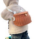 Coș de rattan pentru copii pentru bicicletă 18 x 15 x 13 cm PE Coș ușor pentru ghidonul bicicletei Coș de depozitare pentru jucării 2