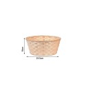 Coș împletit rotund 23 × 10 cm bambus natural coș de depozitare pentru pâine fructe servire decorare bucătărie gospodărie 6