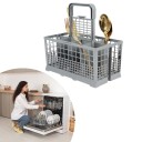 Coș pentru tacâmuri pentru mașina de spălat vase 24 x 14 x 12 cm Gri Coș de depozitare din plastic cu mânere Compatibil Bauknecht Whirlpool Indesit Hotpoint 3