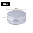 Cosmetic Refillable Jar 100 ml Aluminium Screw-top Container Silver 83 × 25 mm Cream Balm Ointment Cosmetic Packaging 2